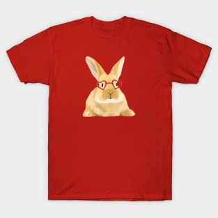 Cute Bunny With Heart Glasses T-Shirt